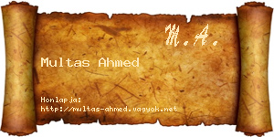 Multas Ahmed névjegykártya